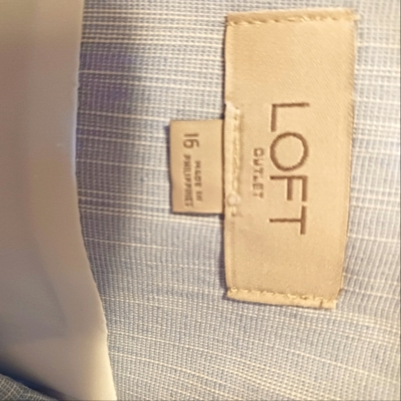 Loft Bow Blue Plus Size Skirt Zipper Back Lined Cotton Blend - Picture 5 of 16